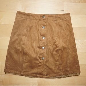 Suede Button Up Skirt